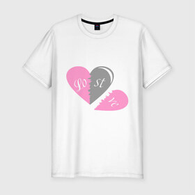 Мужская футболка премиум с принтом Love-lost в Белгороде, 92% хлопок, 8% лайкра | приталенный силуэт, круглый вырез ворота, длина до линии бедра, короткий рукав | lost | love | бывшие | потеря | про бывших | разбитое сердце | расставания | расстались | сердце