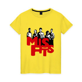 Женская футболка хлопок с принтом Misfits heroes в Белгороде, 100% хлопок | прямой крой, круглый вырез горловины, длина до линии бедер, слегка спущенное плечо | misfits