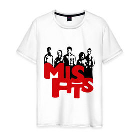 Мужская футболка хлопок с принтом Misfits heroes в Белгороде, 100% хлопок | прямой крой, круглый вырез горловины, длина до линии бедер, слегка спущенное плечо. | misfits