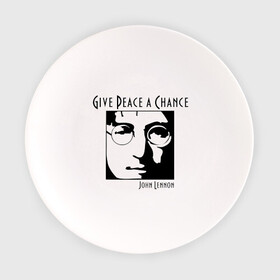 Тарелка с принтом John Lennon (Джон Леннон) Give Peace a Chance в Белгороде, фарфор | диаметр - 210 мм
диаметр для нанесения принта - 120 мм | beatles | give peace a chance | john lennon | битлз | джон леннон | знаменитости | знаменитые личности | портрет