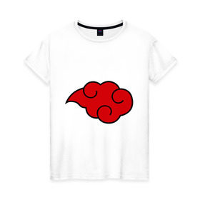 Женская футболка хлопок с принтом Облако (Акацуки) в Белгороде, 100% хлопок | прямой крой, круглый вырез горловины, длина до линии бедер, слегка спущенное плечо | облако | орнамент | трайблы | узор | узоры
