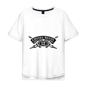 Мужская футболка хлопок Oversize с принтом Chivas Regal logo в Белгороде, 100% хлопок | свободный крой, круглый ворот, “спинка” длиннее передней части | chivas regal | вискарь | виски | для барменов | чивас