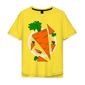 Мужская футболка хлопок Oversize с принтом Carrot в Белгороде, 100% хлопок | свободный крой, круглый ворот, “спинка” длиннее передней части | 14 feb | 14 февраля | влюбленным | день святого валентина | любовь | морковка | морковь | парные