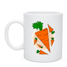 Кружка с принтом Carrot в Белгороде, керамика | объем — 330 мл, диаметр — 80 мм. Принт наносится на бока кружки, можно сделать два разных изображения | 14 feb | 14 февраля | влюбленным | день святого валентина | любовь | морковка | морковь | парные