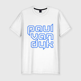 Мужская футболка премиум с принтом Paul Van Dyk контур в Белгороде, 92% хлопок, 8% лайкра | приталенный силуэт, круглый вырез ворота, длина до линии бедра, короткий рукав | club | evolution | paul van dyk | trance | клубная музыка | пол ван дюк | транс