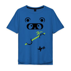 Мужская футболка хлопок Oversize с принтом Panda ninja в Белгороде, 100% хлопок | свободный крой, круглый ворот, “спинка” длиннее передней части | Тематика изображения на принте: panda | бамбуковая панда | панда ниндзя