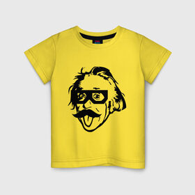 Детская футболка хлопок с принтом Dubstep Einstein (Дабстеп Эйнштейн) в Белгороде, 100% хлопок | круглый вырез горловины, полуприлегающий силуэт, длина до линии бедер | Тематика изображения на принте: dubstep | даб | дабстеп | эйнштейн