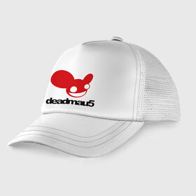 Детская кепка тракер с принтом DeadMau5 в Белгороде, Козырек - 100% хлопок. Кепка - 100% полиэстер, Задняя часть - сетка | универсальный размер, пластиковая застёжка | club | deadmaus | клуб | клыбная музыка | мышь | тусить