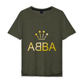 Мужская футболка хлопок Oversize с принтом ABBA золото в Белгороде, 100% хлопок | свободный крой, круглый ворот, “спинка” длиннее передней части | Тематика изображения на принте: abba | абба | музыка