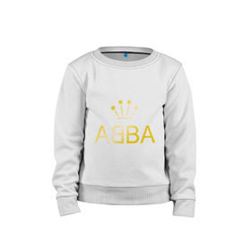 Детский свитшот хлопок с принтом ABBA золото в Белгороде, 100% хлопок | круглый вырез горловины, эластичные манжеты, пояс и воротник | Тематика изображения на принте: abba | абба | музыка