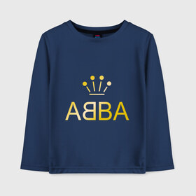 Детский лонгслив хлопок с принтом ABBA золото в Белгороде, 100% хлопок | круглый вырез горловины, полуприлегающий силуэт, длина до линии бедер | abba | абба | музыка