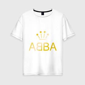 Женская футболка хлопок Oversize с принтом ABBA золото в Белгороде, 100% хлопок | свободный крой, круглый ворот, спущенный рукав, длина до линии бедер
 | Тематика изображения на принте: abba | абба | музыка