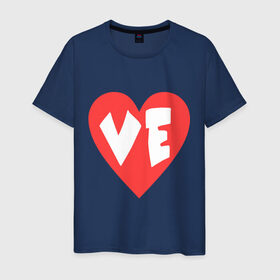 Мужская футболка хлопок с принтом Вторая половинка любви в Белгороде, 100% хлопок | прямой крой, круглый вырез горловины, длина до линии бедер, слегка спущенное плечо. | love | для влюбленных | для двоих | любовь | парные | сердечко | сердце