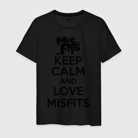 Мужская футболка хлопок с принтом Love misfits в Белгороде, 100% хлопок | прямой крой, круглый вырез горловины, длина до линии бедер, слегка спущенное плечо. | 