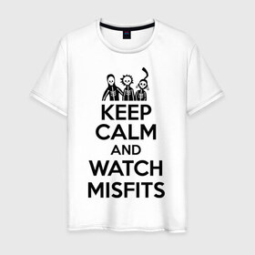 Мужская футболка хлопок с принтом Watch misfits в Белгороде, 100% хлопок | прямой крой, круглый вырез горловины, длина до линии бедер, слегка спущенное плечо. | 