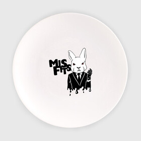 Тарелка с принтом Кролик misfits в Белгороде, фарфор | диаметр - 210 мм
диаметр для нанесения принта - 120 мм | misfits
