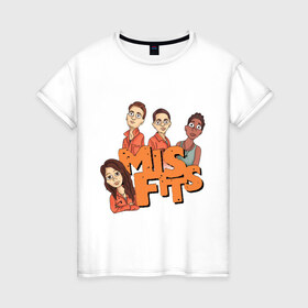 Женская футболка хлопок с принтом Misfits 4сезон в Белгороде, 100% хлопок | прямой крой, круглый вырез горловины, длина до линии бедер, слегка спущенное плечо | 