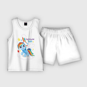 Детская пижама с шортами хлопок с принтом Rainbow Dash в Белгороде,  |  | dash | pony | rainbow | rainbow dash | детские | мой маленький пони | пони
