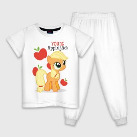 Детская пижама хлопок с принтом Young Applejack в Белгороде, 100% хлопок |  брюки и футболка прямого кроя, без карманов, на брюках мягкая резинка на поясе и по низу штанин
 | 