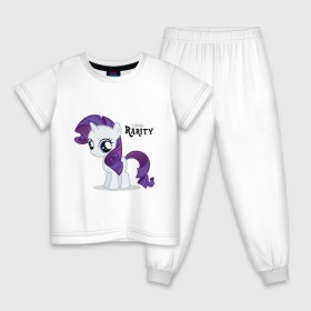 Детская пижама хлопок с принтом Young Rarity в Белгороде, 100% хлопок |  брюки и футболка прямого кроя, без карманов, на брюках мягкая резинка на поясе и по низу штанин
 | rarity | young | young rarity | детские | мой маленький пони | пони