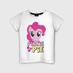 Детская футболка хлопок с принтом Красавица Пинки Пай в Белгороде, 100% хлопок | круглый вырез горловины, полуприлегающий силуэт, длина до линии бедер | pony | детские | красавица пинки пай | мой маленький пони | пинки пай | пони