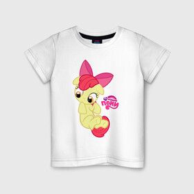 Детская футболка хлопок с принтом Малышка пони в Белгороде, 100% хлопок | круглый вырез горловины, полуприлегающий силуэт, длина до линии бедер | Тематика изображения на принте: детские | детям | для детей | маленькая пони | малышка пони | мой маленький пони | пони