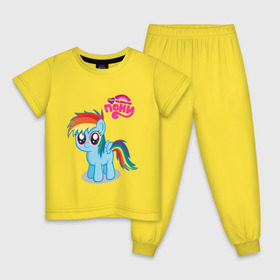 Детская пижама хлопок с принтом Малышка Рейнбоу Дэш в Белгороде, 100% хлопок |  брюки и футболка прямого кроя, без карманов, на брюках мягкая резинка на поясе и по низу штанин
 | rainbow | детские | детям | для детей | мой маленький пони | пони | радуга | райнбоудаш