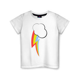 Детская футболка хлопок с принтом Радуга пони в Белгороде, 100% хлопок | круглый вырез горловины, полуприлегающий силуэт, длина до линии бедер | детские | детям | для детей | мой маленький пони | пони | радуга