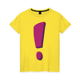 Женская футболка хлопок с принтом Фиолетовый ответ в Белгороде, 100% хлопок | прямой крой, круглый вырез горловины, длина до линии бедер, слегка спущенное плечо | восклицание | восклицательный знак | знак препинания | знаки препинания