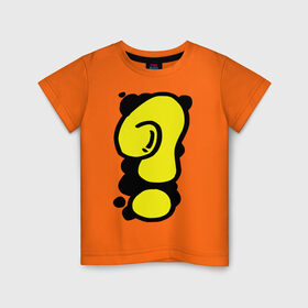 Детская футболка хлопок с принтом Мультяшный вопрос в Белгороде, 100% хлопок | круглый вырез горловины, полуприлегающий силуэт, длина до линии бедер | вопрос | вопросительный знак | знак вопроса | знак препинания | знаки препинания