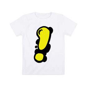 Детская футболка хлопок с принтом Мультяшный восклицательный знак в Белгороде, 100% хлопок | круглый вырез горловины, полуприлегающий силуэт, длина до линии бедер | восклицание | восклицательный знак | знак препинания | знаки препинания