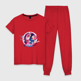 Женская пижама хлопок с принтом WinX - Муза в Белгороде, 100% хлопок | брюки и футболка прямого кроя, без карманов, на брюках мягкая резинка на поясе и по низу штанин | 