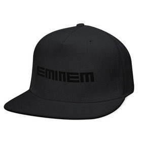 Кепка снепбек с прямым козырьком с принтом Eminem black logo в Белгороде, хлопок 100% |  | хип хоп