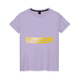 Женская футболка хлопок с принтом Eminem gold в Белгороде, 100% хлопок | прямой крой, круглый вырез горловины, длина до линии бедер, слегка спущенное плечо | хип хоп