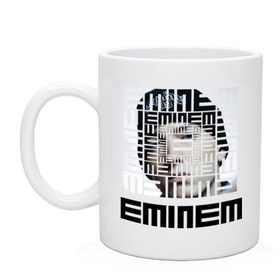 Кружка с принтом Eminem grey в Белгороде, керамика | объем — 330 мл, диаметр — 80 мм. Принт наносится на бока кружки, можно сделать два разных изображения | хип хоп