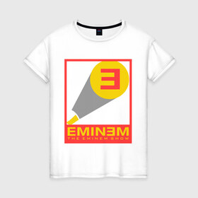 Женская футболка хлопок с принтом The Eminem show в Белгороде, 100% хлопок | прямой крой, круглый вырез горловины, длина до линии бедер, слегка спущенное плечо | eminem | зарубежный рэп | музыка | репчик | рэп | эменем | эминем