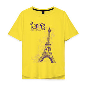 Мужская футболка хлопок Oversize с принтом Paris mon amour в Белгороде, 100% хлопок | свободный крой, круглый ворот, “спинка” длиннее передней части | paris | paris mon amour | париж | париж любовь моя
