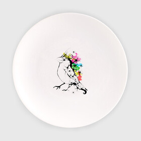 Тарелка с принтом Birdie в Белгороде, фарфор | диаметр - 210 мм
диаметр для нанесения принта - 120 мм | 8 марта | подарок | птица | птичка | разноцветные | цветы