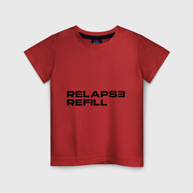 Детская футболка хлопок с принтом Refill в Белгороде, 100% хлопок | круглый вырез горловины, полуприлегающий силуэт, длина до линии бедер | Тематика изображения на принте: eminem | refill | relapse | зарубежный рэп | музыка | репчик | рэп | эменем | эминем