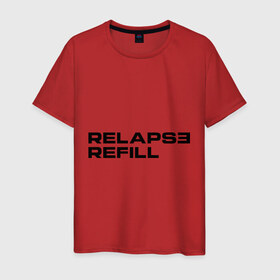 Мужская футболка хлопок с принтом Refill в Белгороде, 100% хлопок | прямой крой, круглый вырез горловины, длина до линии бедер, слегка спущенное плечо. | eminem | refill | relapse | зарубежный рэп | музыка | репчик | рэп | эменем | эминем