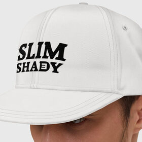 Кепка снепбек с прямым козырьком с принтом Slim shady. E в Белгороде, хлопок 100% |  | eminem | slim shady | зарубежный рэп | музыка | репчик | рэп | эминем