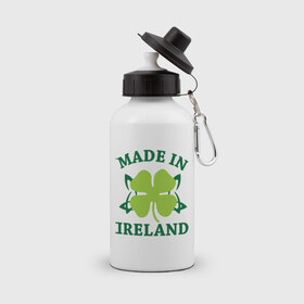 Бутылка спортивная с принтом Made in ireland в Белгороде, металл | емкость — 500 мл, в комплекте две пластиковые крышки и карабин для крепления | 