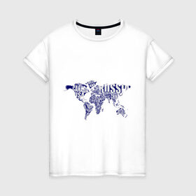 Женская футболка хлопок с принтом атлас мира в Белгороде, 100% хлопок | прямой крой, круглый вырез горловины, длина до линии бедер, слегка спущенное плечо | карта | карта мира | материк | путешествие | страна | туризм | туристические
