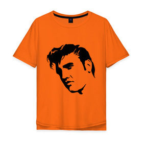 Мужская футболка хлопок Oversize с принтом Элвис Пресли. (Elvis Presley) в Белгороде, 100% хлопок | свободный крой, круглый ворот, “спинка” длиннее передней части | rocknroll | лицо | музыка | певец | ретро | рок н ролл