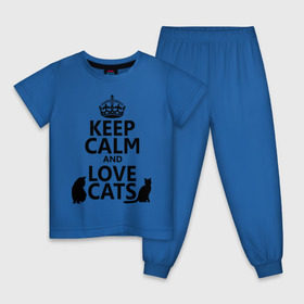 Детская пижама хлопок с принтом Keep calm and love cats. в Белгороде, 100% хлопок |  брюки и футболка прямого кроя, без карманов, на брюках мягкая резинка на поясе и по низу штанин
 | keep calm | keep calm and love cats | сохраняйте спокойствие