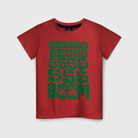 Детская футболка хлопок с принтом Ssss boom в Белгороде, 100% хлопок | круглый вырез горловины, полуприлегающий силуэт, длина до линии бедер | бум | майнкрафт