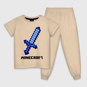 Детская пижама хлопок с принтом Меч minecraft в Белгороде, 100% хлопок |  брюки и футболка прямого кроя, без карманов, на брюках мягкая резинка на поясе и по низу штанин
 | Тематика изображения на принте: boom | minecraft | игры | компьютерные игры | майнкрафт