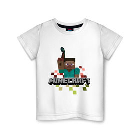 Детская футболка хлопок с принтом Шахтёр minecraft в Белгороде, 100% хлопок | круглый вырез горловины, полуприлегающий силуэт, длина до линии бедер | boom | minecraft | игры | компьютерные игры | майнкрафт