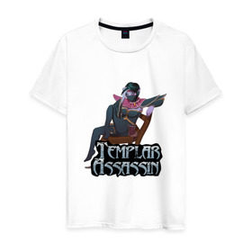Мужская футболка хлопок с принтом Templar assassin в Белгороде, 100% хлопок | прямой крой, круглый вырез горловины, длина до линии бедер, слегка спущенное плечо. | dota | dota 2 | дота | дота 2 | компьютерные игры | персонаж доты