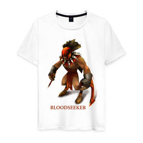 Мужская футболка хлопок с принтом Bloodseeker в Белгороде, 100% хлопок | прямой крой, круглый вырез горловины, длина до линии бедер, слегка спущенное плечо. | bloodseeker | dota | dota 2 | дота | дота 2 | игры | компьютерные игры